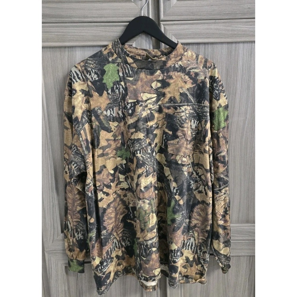 VTG Mossy Oak Pullover Camouflage Shirt LS  Size XL Jerzees Outdoors